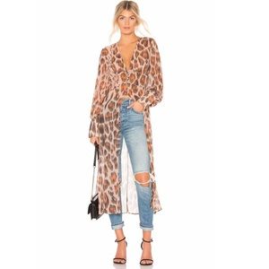 Leopard print Dress Kimono Duster